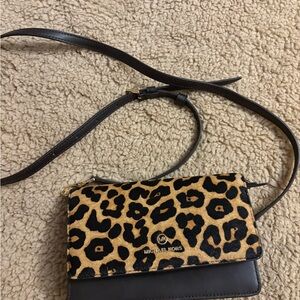 Michael Kors Animal Print and Brown Crossbody Bag